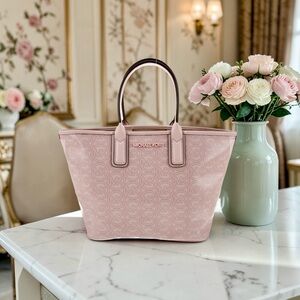Michael Kors Jodie Small Logo Jacquard Tote in Powder Blush